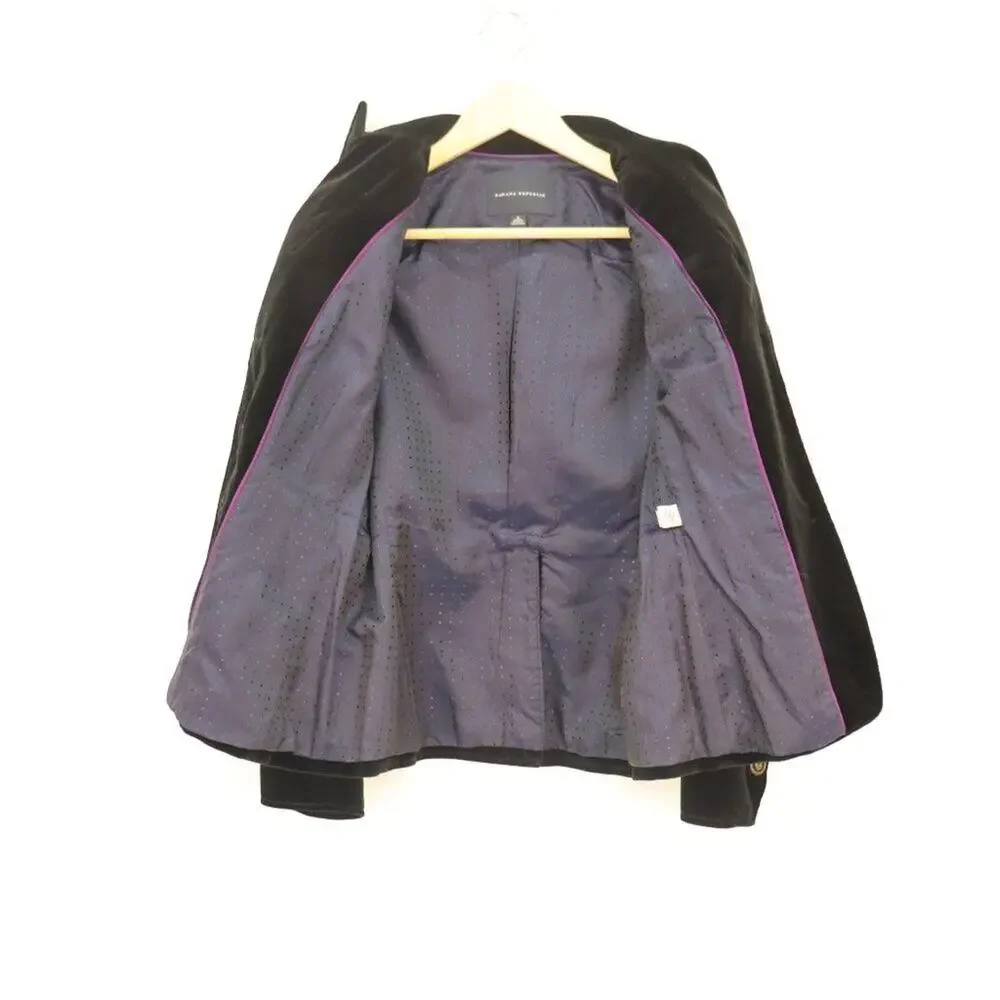 Academia Banana Republic Black Velvet Blazer with Gold Coat of Arms Buttons 4 - Picture 11 of 15